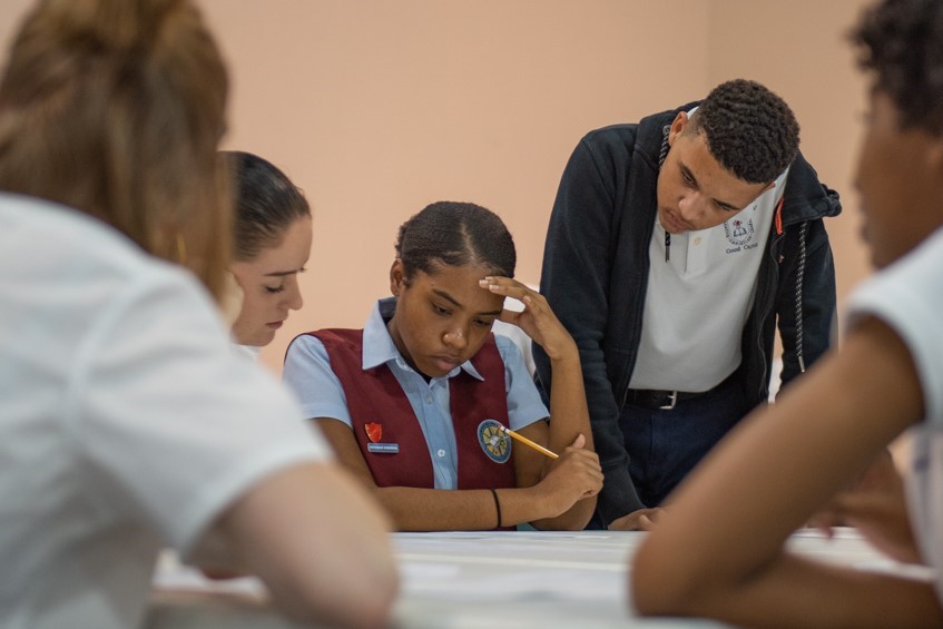 students compete in math challenge