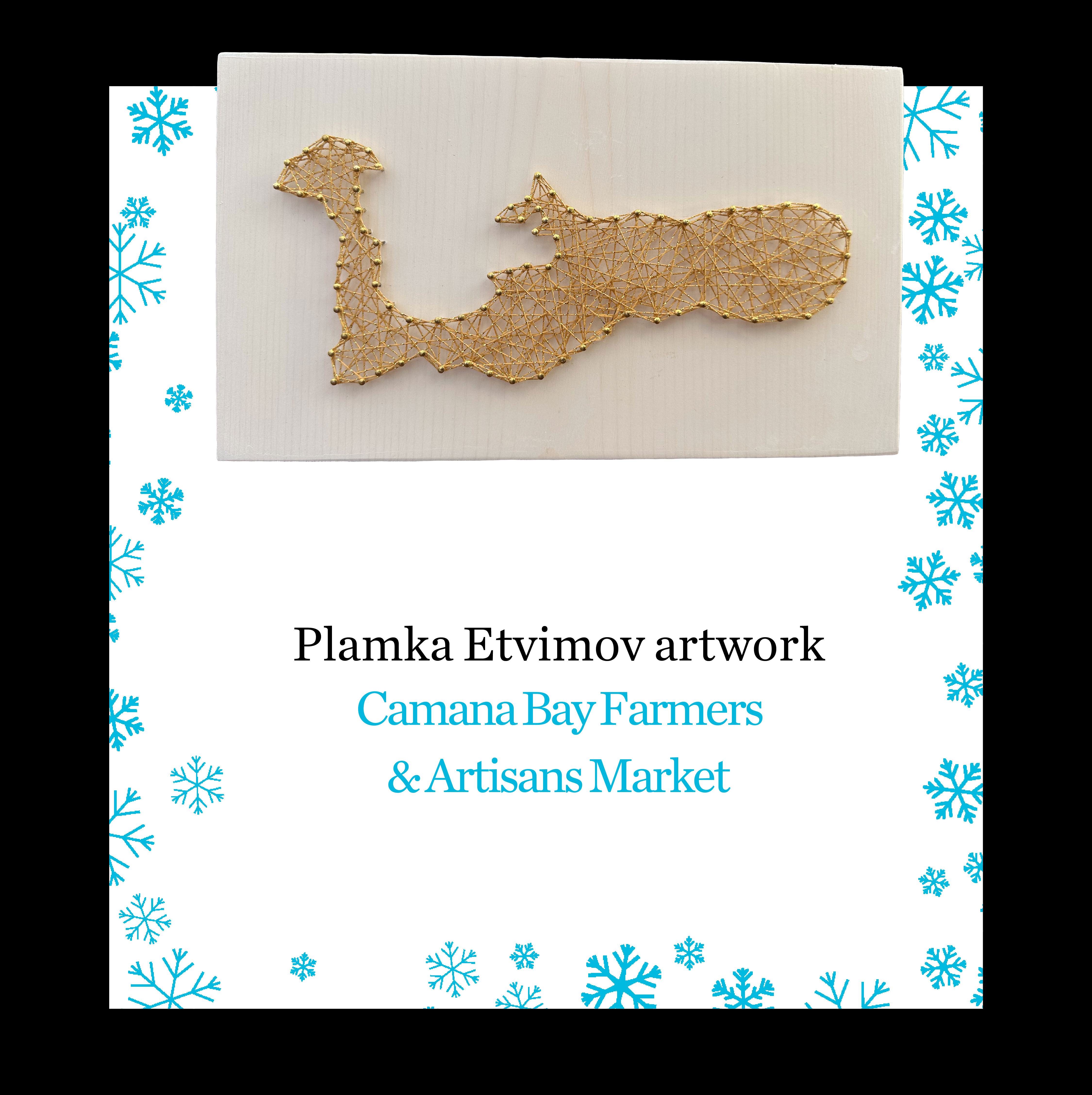 local string art map of Cayman Islands