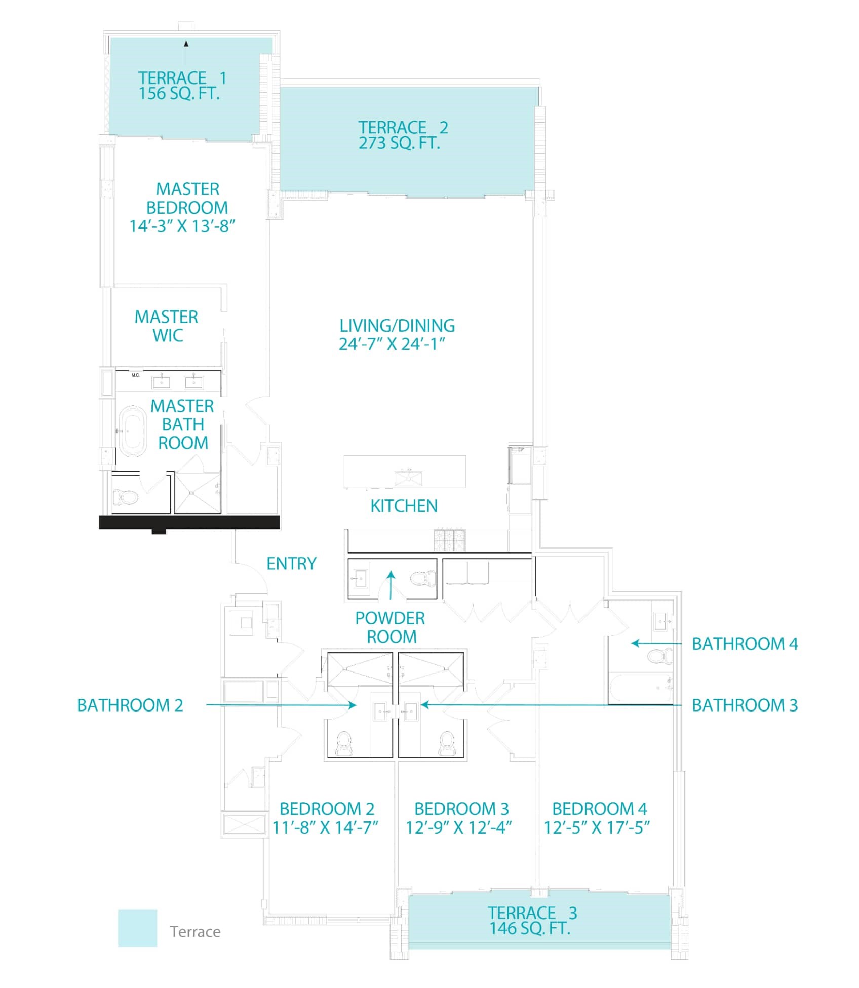 Seafire Residences - Floor Plans - Four Bedroom