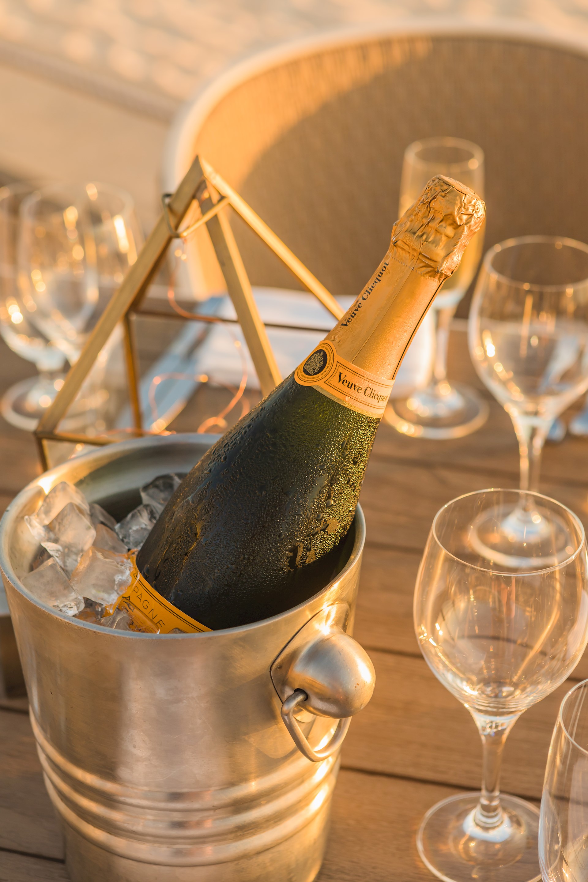 Champagne in ice bucket