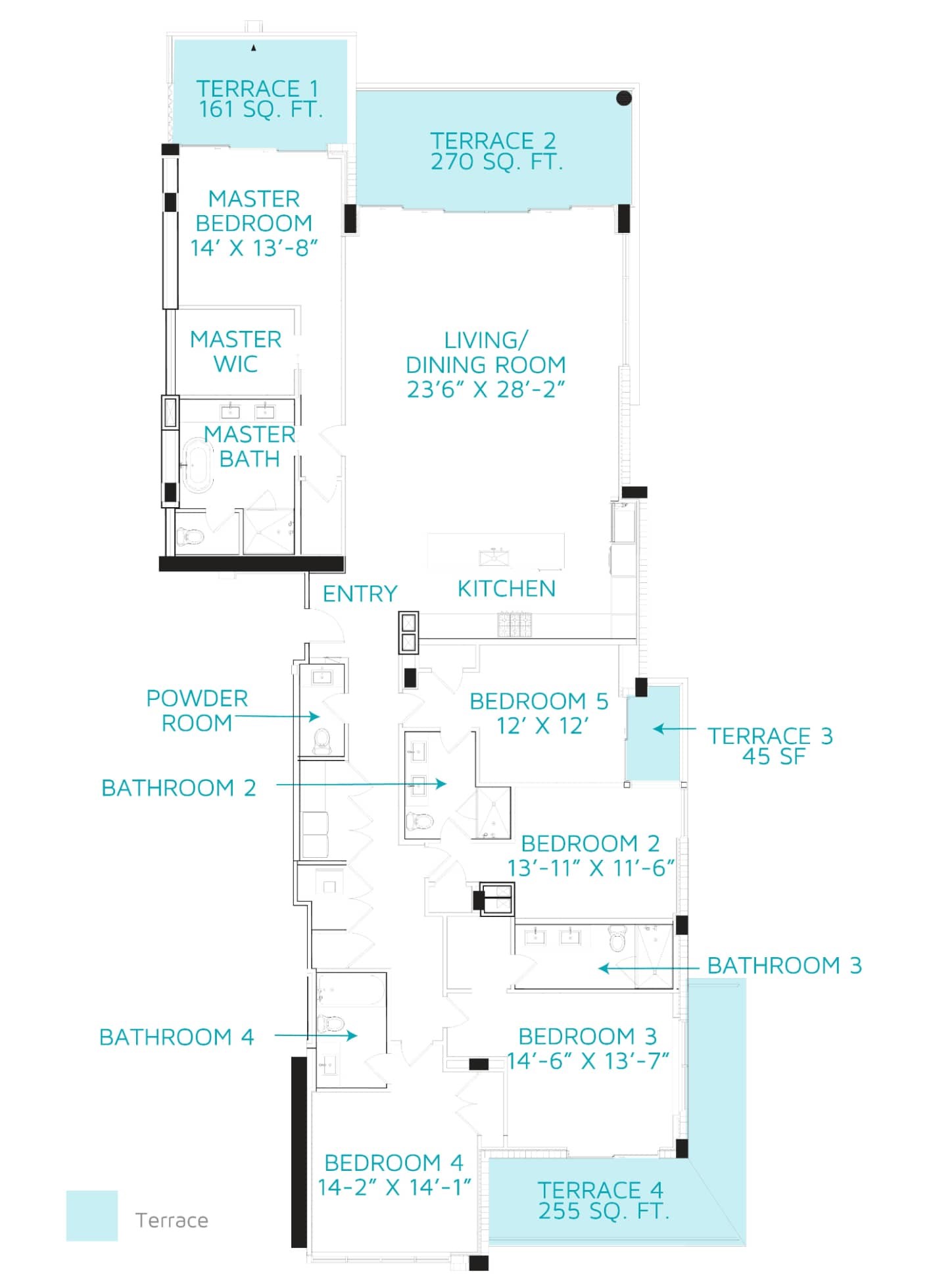 Seafire Residences - Floor Plans - Five Bedroom