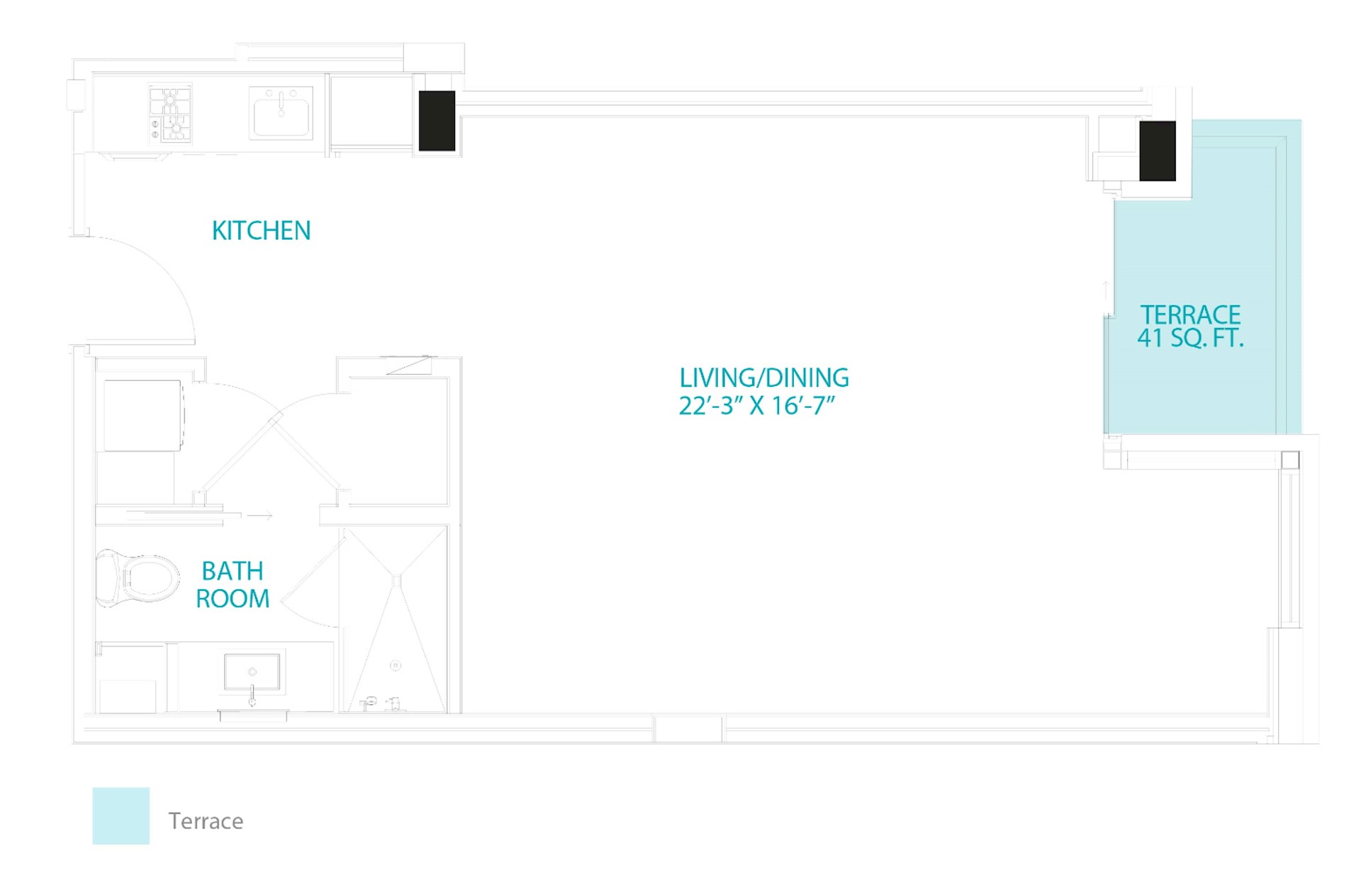 Seafire Residences - Floor Plans - Studio