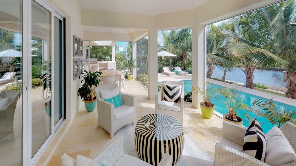 patio overlooking pool