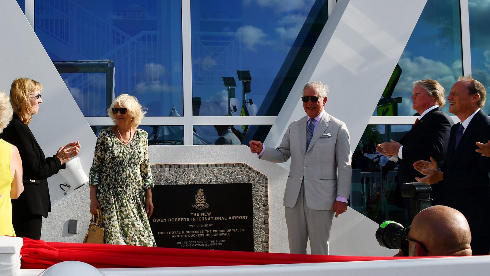 Prince Charles and Camilla opening airport