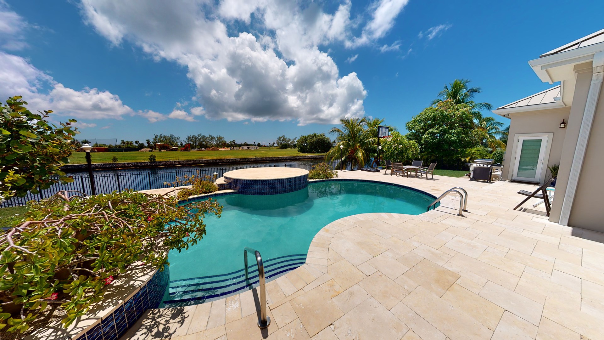 pool overlooking canal